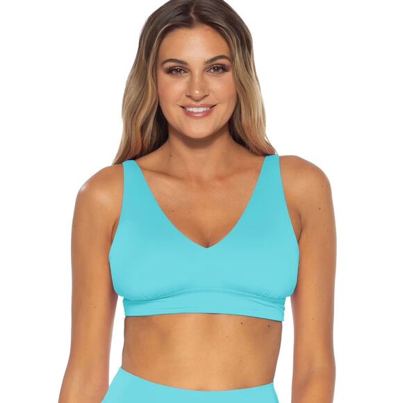 NWT BECCA Swim Color Code Bikini Set DDD Top & High Waisted Bottom Medium Blue - Picture 2 of 16